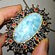 Brooch pendant 'Tropical Island' with natural larimar, Brooches, Voronezh,  Фото №1