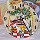 Часы настенные для кухни Повар с лимоном,30 см,роспись стекла. Часы классические. Светлана Акварели на стекле. Ярмарка Мастеров.  Фото №5