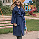 Coat with belt 'Blue coat'. Coats. Lana Kmekich (lanakmekich). Online shopping on My Livemaster.  Фото №2