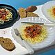 Кукольная еда. Спагетти с мясом в сковороде. Миниатюра. Кукольная еда. Magic_Mini_World. Интернет-магазин Ярмарка Мастеров.  Фото №2