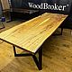 Столешница 240х90 из 2 слэбов карагача с эпоксидной смолой. Столы. WoodBroker. Интернет-магазин Ярмарка Мастеров.  Фото №2