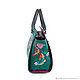 Medium tote bag with embroidered 'Parrot'. Classic Bag. Pelle Volare. My Livemaster. Фото №4