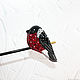 Brooch Bullfinch. Brooches. PatinaBeadJewellery. Online shopping on My Livemaster.  Фото №2