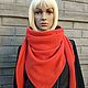 Scarf-bactus 'Red orange' from 100 % cashmere. Scarves. vsevknit. Online shopping on My Livemaster.  Фото №2