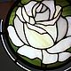 Витраж Тиффани: Белая роза. Витражи. Интерьерные создания Натальи Бенгальской. Ярмарка Мастеров.  Фото №4