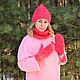 Fashionable knitted down set 'In raspberry color' for women. Headwear Sets. Down shop (TeploPuha34). My Livemaster. Фото №6