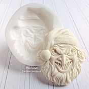 Материалы для творчества handmade. Livemaster - original item Mold for soap 8 x 7 x 1,5 cm Santa Claus Silicone Mold. Handmade.