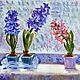 Oil painting ' Hyacinth spring». Pictures. Fine Art for Joy. My Livemaster. Фото №6