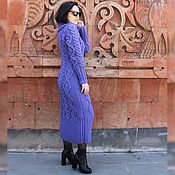 Одежда handmade. Livemaster - original item Dresses: women`s knitted dress with Lilac throat. Handmade.