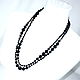 Long large beads natural black agate. Beads2. Iz kamnej. Интернет-магазин Ярмарка Мастеров.  Фото №2