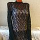 Elegant dress 'Black Swan-3'. Dresses. hand knitting from Galina Akhmedova. Online shopping on My Livemaster.  Фото №2