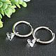 Серьги Кольца Прозрачные Кристаллы Сваровски Silver, Серьги-кольца, Москва,  Фото №1