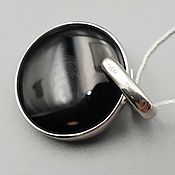 Украшения handmade. Livemaster - original item Silver pendant with black onyx 20 mm. Handmade.