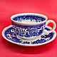 Заказать Винтаж: Чайная пара Бургерленд синяя от Villeroy&Boch 1913-1947 гг. Старая чашка. Ярмарка Мастеров. . Кружки винтажные Фото №3