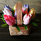 Soap bouquet of tulips in a basket ), Soap, St. Petersburg,  Фото №1