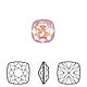 12 мм. Swarovski 4470 Cushion Square, Lavender Delite, Кристаллы, Москва,  Фото №1