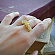 Order Brass Ring with Citrine Adjustable Ring Yellow Citrine. Strangell Jewelry. Livemaster. . Rings Фото №3