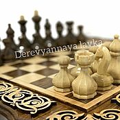 Активный отдых и развлечения handmade. Livemaster - original item Art.060: Carved chess pieces Royal 