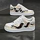Кроссовки белые Nike Air Force 1 унисекс, кастом, ручная роспись, змея. Кроссовки. Olgavolgoart. Роспись одежды и обуви. Кастом. Интернет-магазин Ярмарка Мастеров.  Фото №2