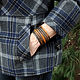 Leather bracelet 'Spring Antiglamour Black and orange 7 stripes. Cuff bracelet. schwanzchen. My Livemaster. Фото №4