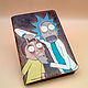 Rick and Morty passport cover made of embossed and painted leather, Passport cover, St. Petersburg,  Фото №1