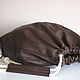 Order Chocolate Backpack Bag leather medium with pocket. BagsByKaterinaKlestova (kklestova). Livemaster. . Backpacks Фото №3