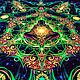 Медитативное флуоресцентное полотно "Reincarnation 2.0". Элементы интерьера. Fractalika. Ярмарка Мастеров.  Фото №8