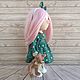 Кукла ручной работы с розовыми волосами. Тыквоголовка. Vera's dolls. Интернет-магазин Ярмарка Мастеров.  Фото №2