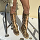 botas: INDIANINI bronce-botas Italianas hechas a mano, High Boots, Rimini,  Фото №1