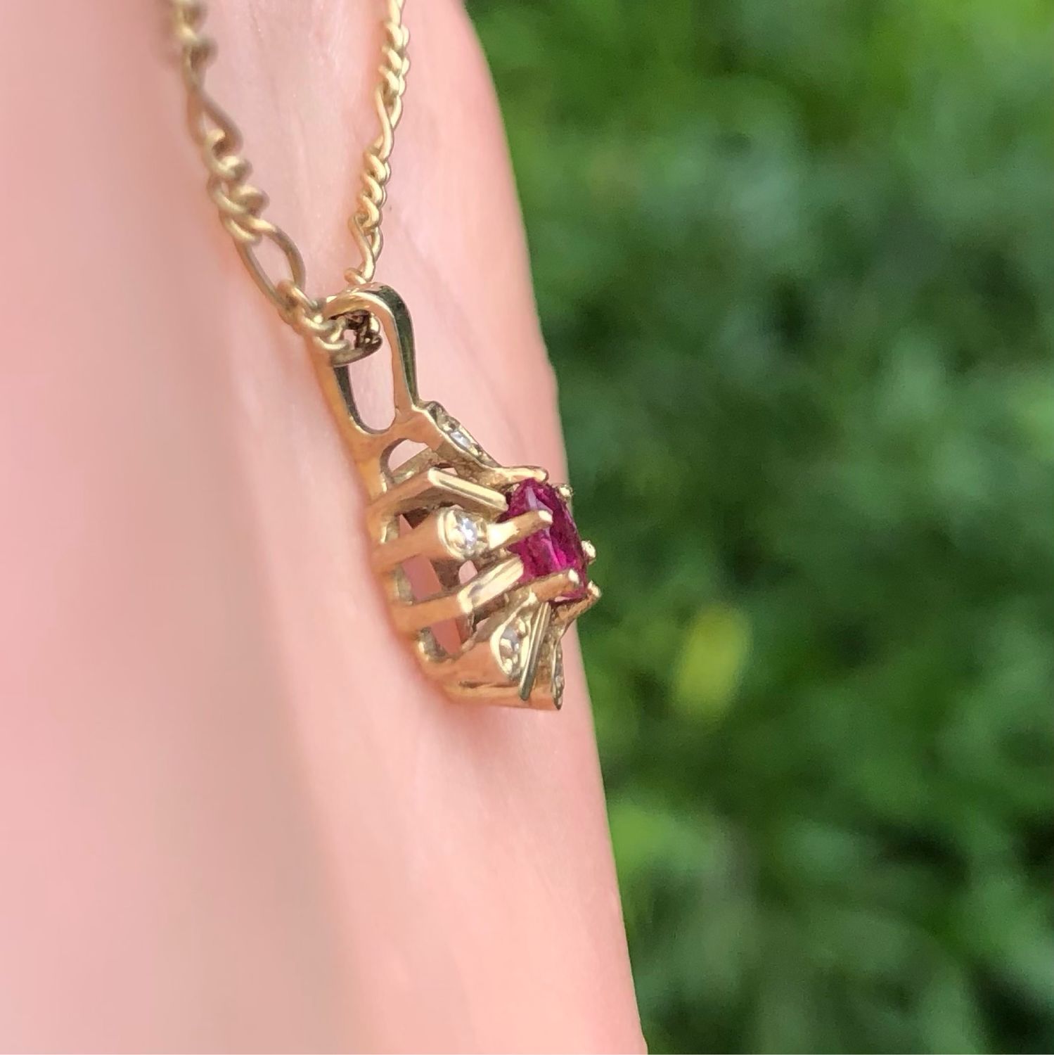 Винтаж: Старинный золотой кулон с турмалином и бриллиантами.Европа ...