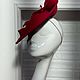 Красная ассиметричная шляпка с бантом «Леди». Шляпы. Анна Андриенко (Головные уборы). Ярмарка Мастеров.  Фото №4