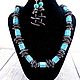 Заказать Крупные бирюзовые бусы с черным агатом в современном стиле. Jewelry Terapia. Ярмарка Мастеров. . Бусы Фото №3