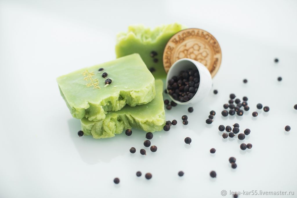 Natural soap Juniper from scratch handmade green, Soap, Novye Burasy,  Фото №1