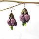 Серьги "Soft fuchsia", цветы фуксии, серьги из бисера. Серьги классические. Любовь Бабак (Бисерный дизайн). Ярмарка Мастеров.  Фото №4