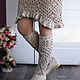 Women's knitted linen boots 'Pelageya'. High Boots. MadameBoots. My Livemaster. Фото №4