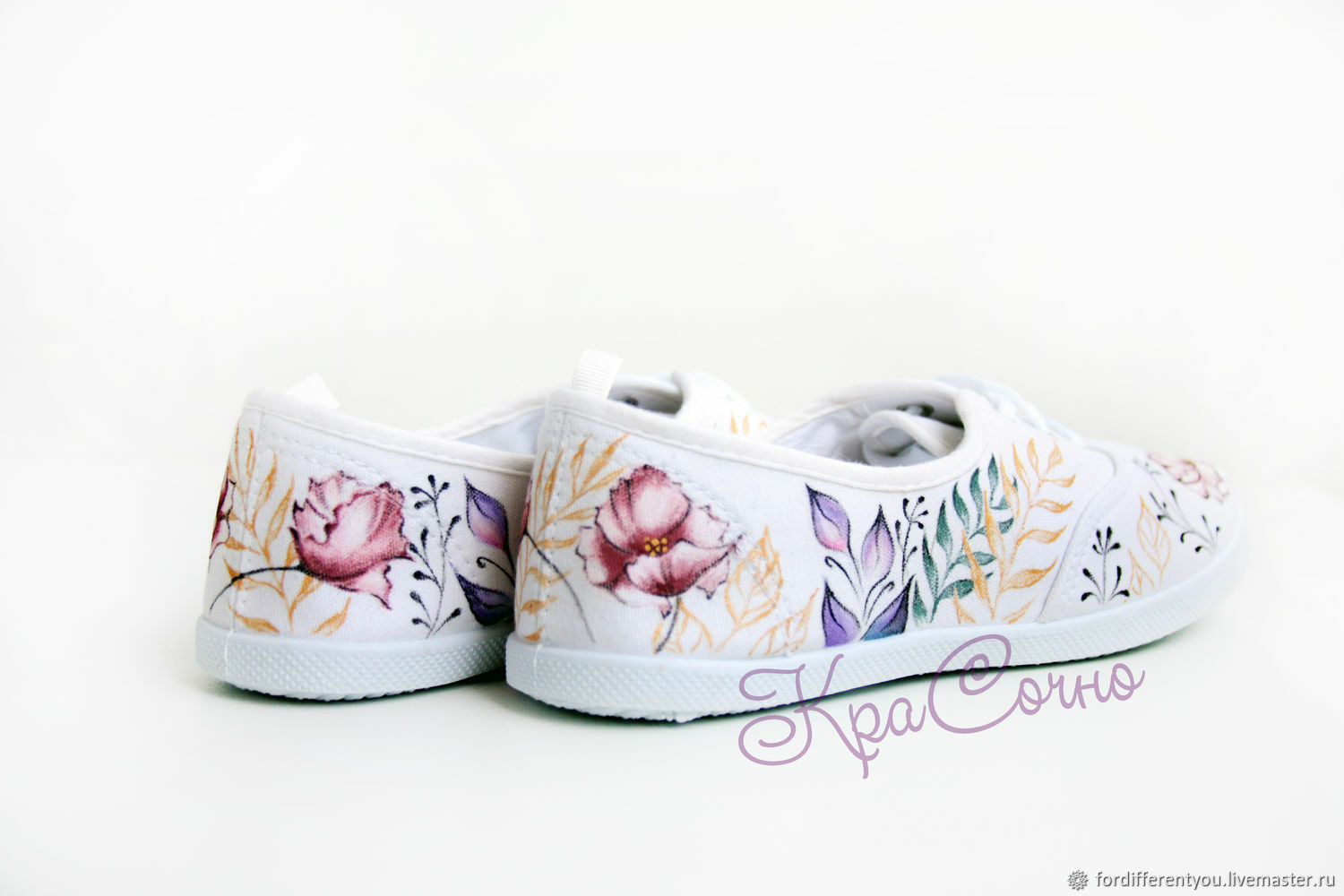 Sneakers with the painting 'Wonderful garden', Training shoes, Krasnodar,  Фото №1