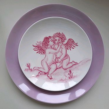 Посуда ручной работы. Ярмарка Мастеров - ручная работа Тарелка -Ангелочки. Handmade.