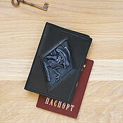 Сумки и аксессуары handmade. Livemaster - original item Passport cover made of leather 