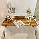 Tray/shelf for the bathroom made of solid elm 'Bath tray'. Trays. uloft. Online shopping on My Livemaster.  Фото №2