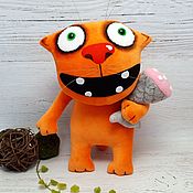 Куклы и игрушки handmade. Livemaster - original item Smile at this world! Soft toy plush red cat. Handmade.