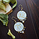 Boho earrings 'White Lilies' - Round earrings Brass Citrine. Earrings. Strangell Jewelry. Online shopping on My Livemaster.  Фото №2