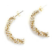 Украшения handmade. Livemaster - original item Spiral earrings, cubic Zirconia earrings, stick earrings, holiday. Handmade.