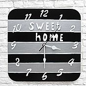 Для дома и интерьера handmade. Livemaster - original item Handmade wall clock Sweet Home (translated). Handmade.