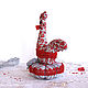 Cock. Interior decoration, toy, needler, red, Easter. Needle beds. Elena Gavrilova. My Livemaster. Фото №4