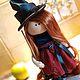 Gift to a girl a witch Doll as a Halloween gift, Portrait Doll, Moscow,  Фото №1