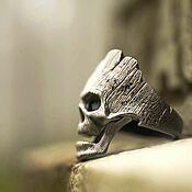 Украшения handmade. Livemaster - original item Ring-signet: Ring Wooden Skull. Handmade.