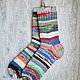 38-39 Яркие вязаные носки, женские шерстяные носки colorblock. Носки. Ольга Долбнина  SCdesign. Интернет-магазин Ярмарка Мастеров.  Фото №2