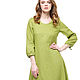 Olive linen dress in boho style, Dresses, Tomsk,  Фото №1