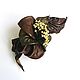 Clip Hairpin Hairpin Flower Brown Olive Bronze, Hairpins, Moscow,  Фото №1