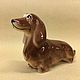 Dachshund long-haired porcelain figurine. Figurines. Veselyj farfor. My Livemaster. Фото №4